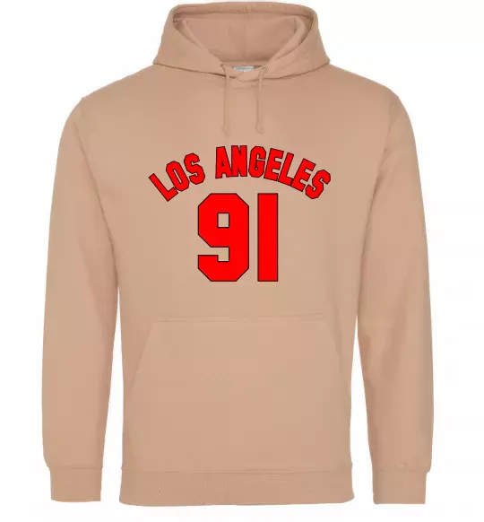 Жіноча толстовка (худі) Los Angeles number Пісочний фото