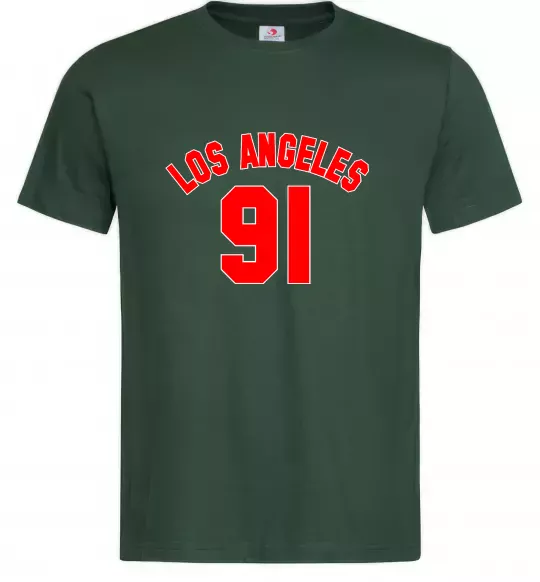 Мужская футболка Los Angeles number Темно-зеленый фото
