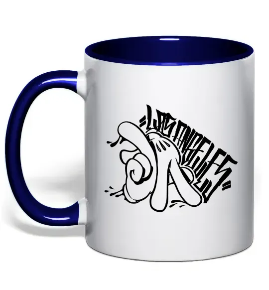 Чашка с цветной ручкой Los Angeles Mickey Mouse Глубокий темно-синий фото