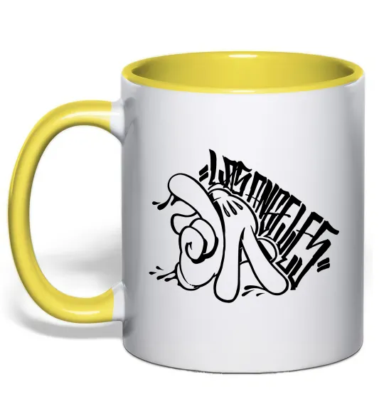 Чашка с цветной ручкой Los Angeles Mickey Mouse Лимонный фото