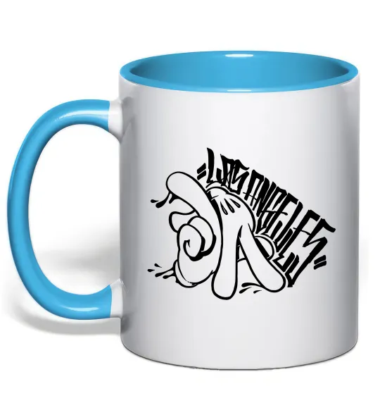 Чашка с цветной ручкой Los Angeles Mickey Mouse Голубой фото