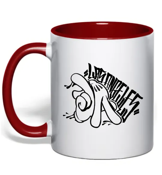 Чашка с цветной ручкой Los Angeles Mickey Mouse Красный фото