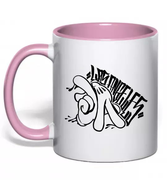 Чашка с цветной ручкой Los Angeles Mickey Mouse Нежно розовый фото