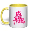 Чашка с цветной ручкой Los Angeles Grafity Солнечно желтый фото