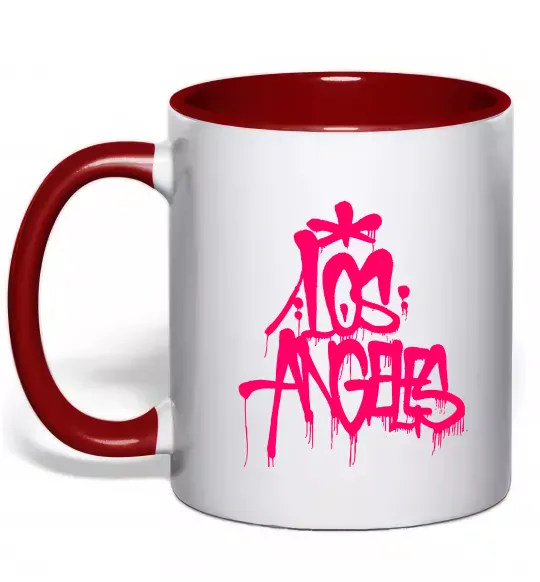 Чашка с цветной ручкой Los Angeles Grafity Красный фото