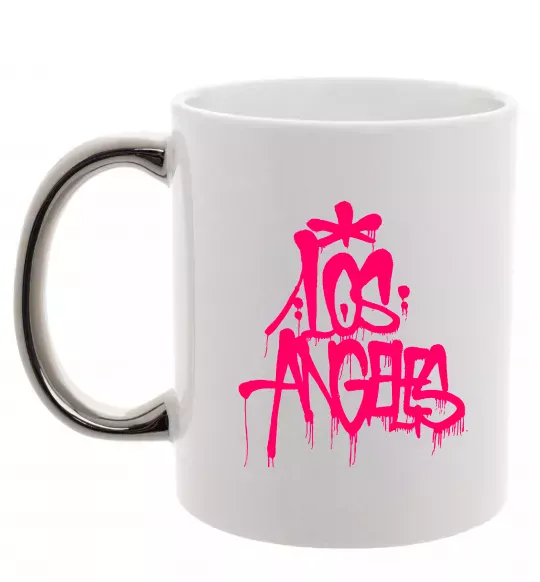 Чашка с цветной ручкой Los Angeles Grafity Серебро фото