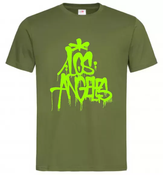 Чоловіча футболка Los Angeles Grafity Оливковий фото