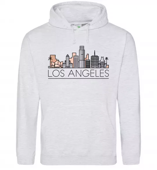 Чоловіча толстовка (худі) Los Angeles city Сірий меланж фото