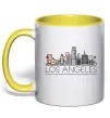 Чашка с цветной ручкой Los Angeles city Солнечно желтый фото