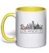 Чашка с цветной ручкой Los Angeles city Лимонный фото