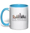 Чашка с цветной ручкой Los Angeles city Голубой фото
