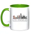 Чашка с цветной ручкой Los Angeles city Зеленый фото