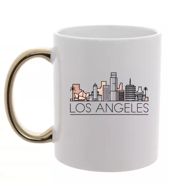 Чашка с цветной ручкой Los Angeles city Золото фото