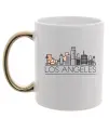 Чашка с цветной ручкой Los Angeles city Золото фото