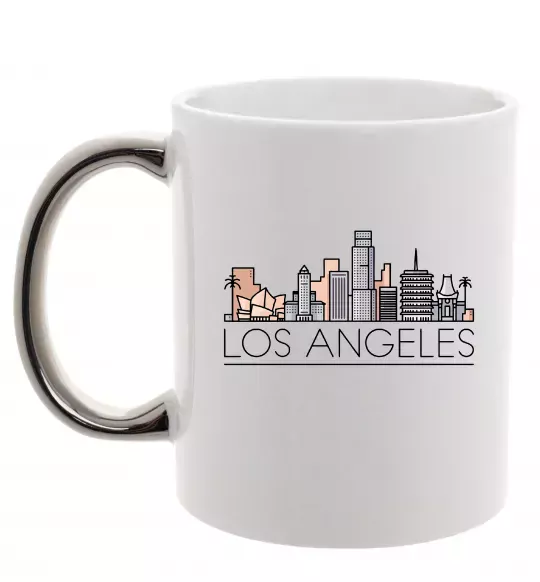Чашка с цветной ручкой Los Angeles city Серебро фото
