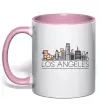 Чашка с цветной ручкой Los Angeles city Нежно розовый фото