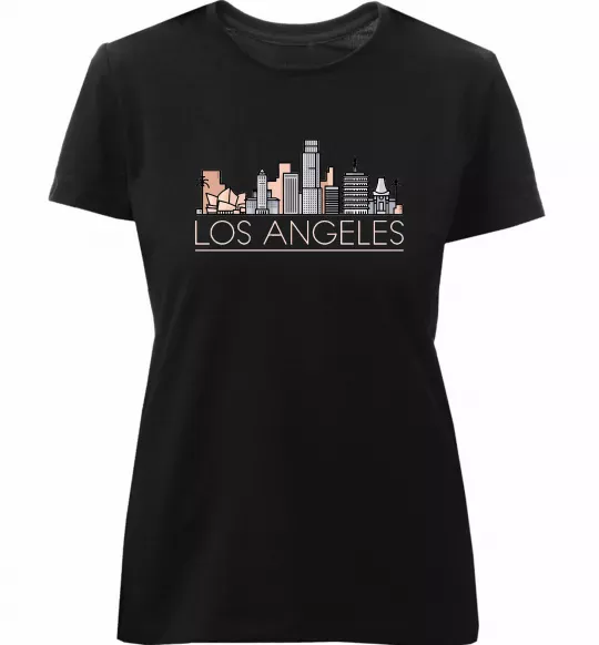 Женская премиум футболка Los Angeles city Черный фото