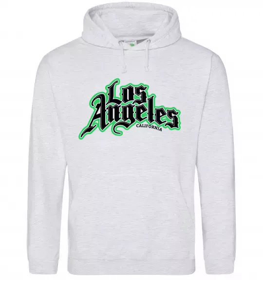 Мужская толстовка (худи) Los Angeles California Серый меланж фото