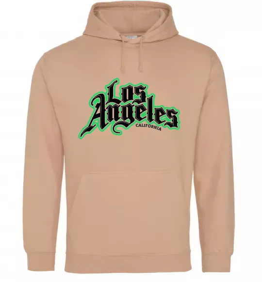 Мужская толстовка (худи) Los Angeles California Песочный фото