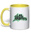 Чашка з кольоровою ручкою Los Angeles California Сонячно жовтий фото