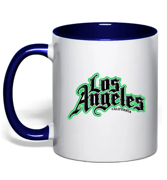 Чашка з кольоровою ручкою Los Angeles California Глибокий темно-синій фото