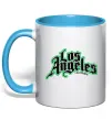 Чашка з кольоровою ручкою Los Angeles California Блакитний фото