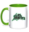 Чашка з кольоровою ручкою Los Angeles California Зелений фото