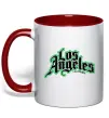 Чашка з кольоровою ручкою Los Angeles California Червоний фото