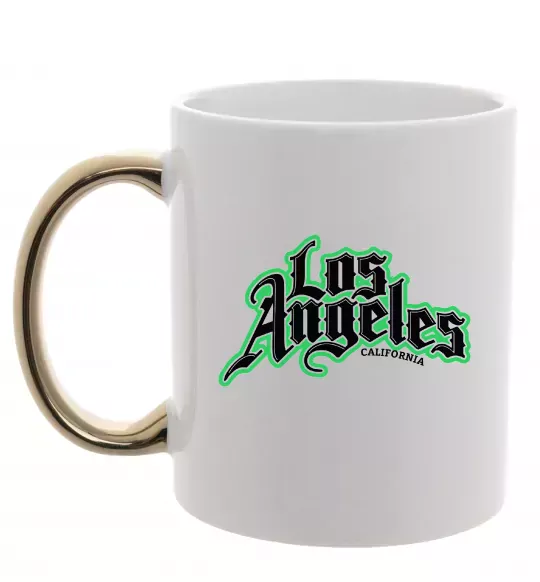 Чашка з кольоровою ручкою Los Angeles California Золото фото