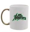 Чашка з кольоровою ручкою Los Angeles California Золото фото