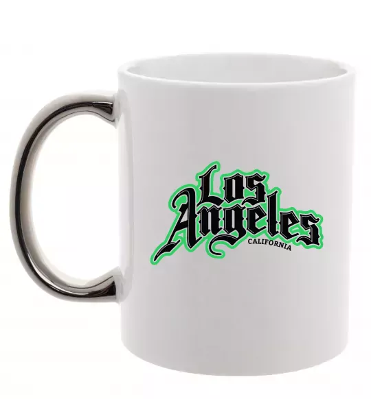 Чашка з кольоровою ручкою Los Angeles California Срібло фото