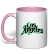 Чашка з кольоровою ручкою Los Angeles California Ніжно рожевий фото
