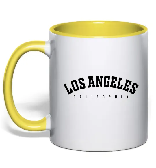 Чашка з кольоровою ручкою California LA Лимонний фото