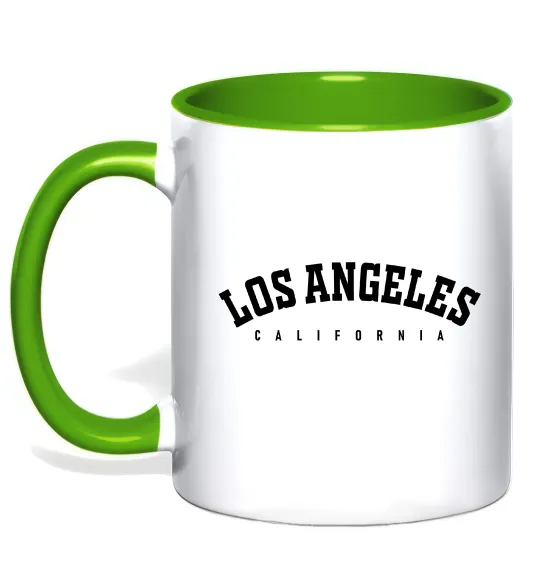 Чашка з кольоровою ручкою California LA Лаймовий фото