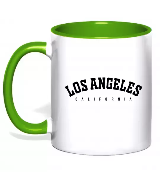 Чашка з кольоровою ручкою California LA Зелений фото