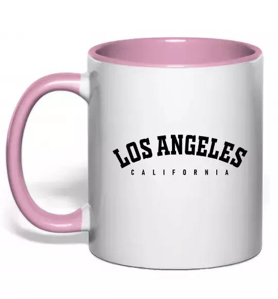Чашка з кольоровою ручкою California LA Ніжно рожевий фото