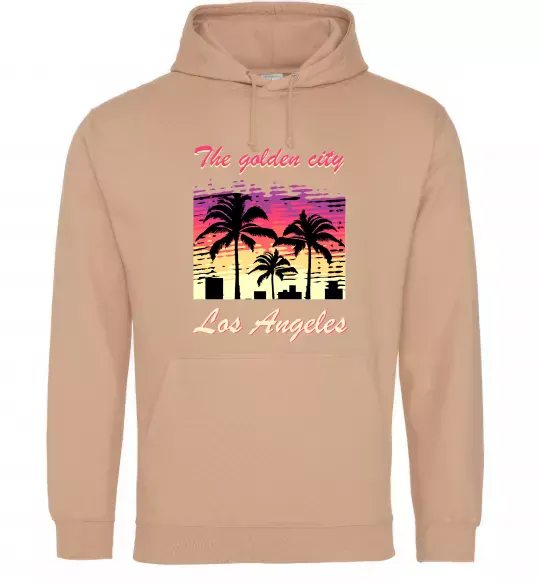 Мужская толстовка (худи) Los Angeles Golden City Песочный фото