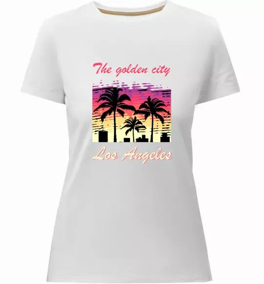Женская премиум футболка Los Angeles Golden City Белый фото
