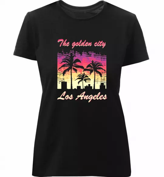 Женская премиум футболка Los Angeles Golden City Черный фото