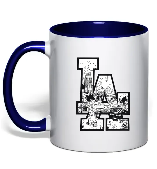 Чашка с цветной ручкой LA darkside Глубокий темно-синий фото