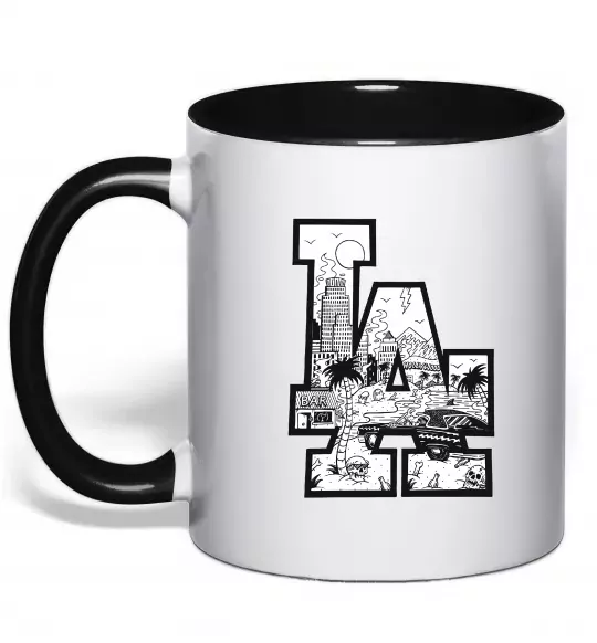 Чашка с цветной ручкой LA darkside Черный фото