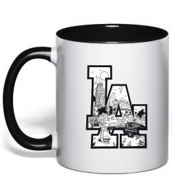 Чашка с цветной ручкой LA darkside