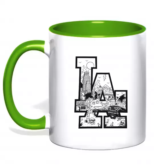 Чашка с цветной ручкой LA darkside Зеленый фото
