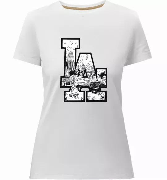 Женская премиум футболка LA darkside Белый фото