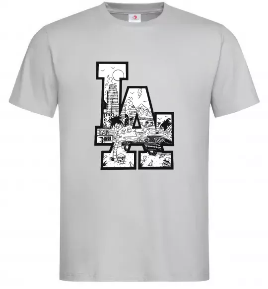 Мужская футболка LA darkside Серый фото