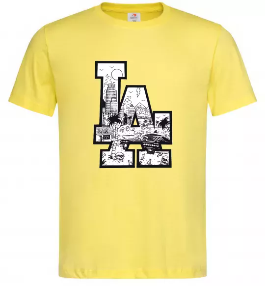 Мужская футболка LA darkside Лимонный фото