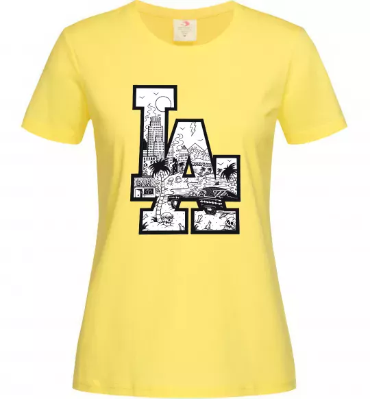 Женская футболка LA darkside Лимонный фото