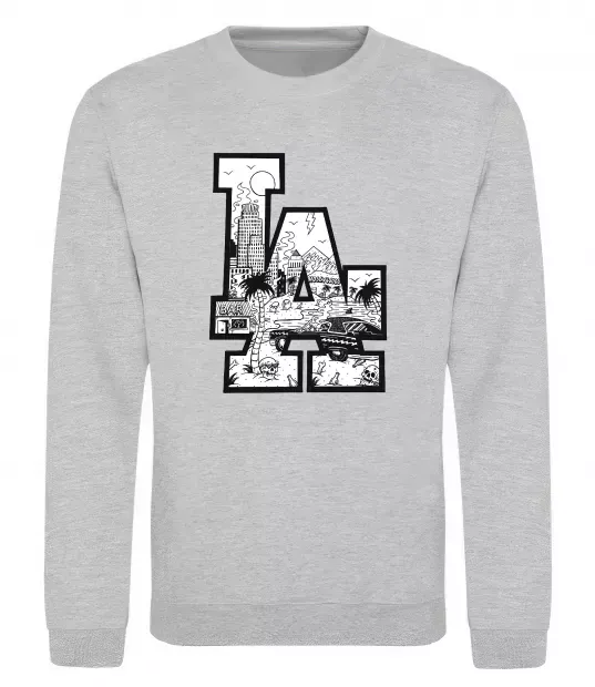 Свитшот LA darkside Серый меланж фото