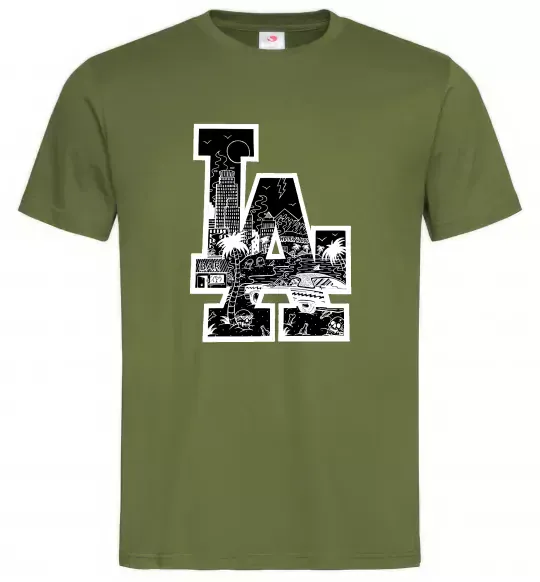 Мужская футболка LA darkside Оливковый фото