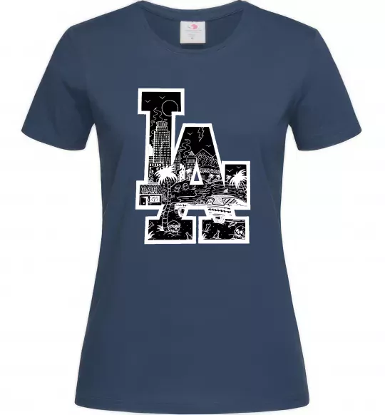 Женская футболка LA darkside Темно-синий фото